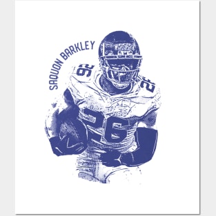 Saquon Barkley New York Vintage Mono Posters and Art